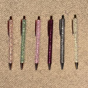 Glittery 2PCS Blue & Black Ink Pens